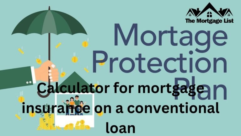 Calculator for mortgage insurance on a conventional loan
