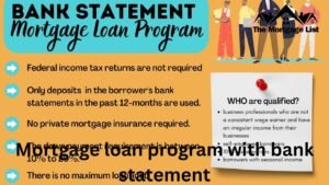 Mortgage loan program with bank statement